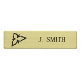 Gold Brass Name Badge with Trillium Logo
