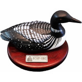 Hand Painted Wooden Loon on rosewood base with GRC Crest