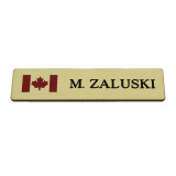 Brass Canadian Flag Name Tag