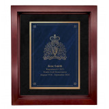 Marble Engraved Plate with Rosewood frame