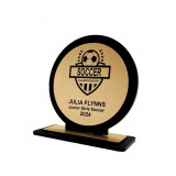 4.5" Round Black Acrylic Trophy with Custom Engraving
