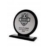 6" Round Black Acrylic Trophy with Custom Engraving