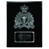 Crested Black Piano Finished Plaque