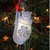 Kitten in Mittens Christmas Ornament