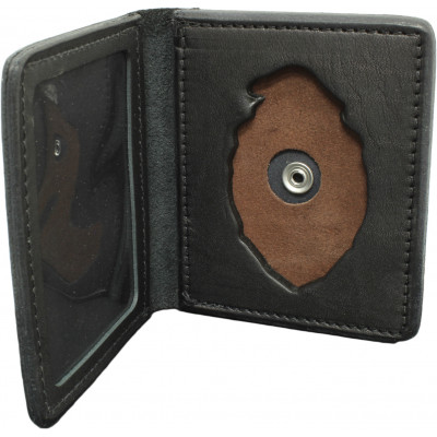 Single Fold Badge Wallet Standing