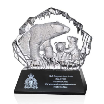 7.25" Crystal Polar Bear Award