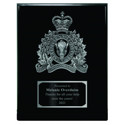 Crested Black Piano Finished Plaque