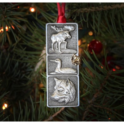 Animal Totem with Maple Leaf Christmas Ornament