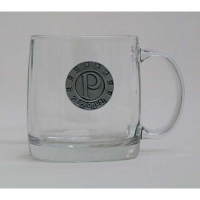 Nordic Glass Mug with Pewter Crest